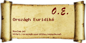 Országh Euridiké névjegykártya